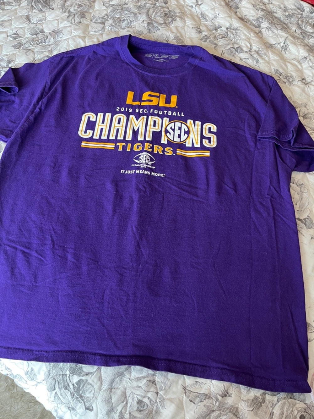 The Victory X-Large Purple Cotton Crew Neck Tee